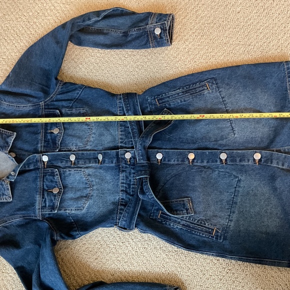 JustFab Long Sleeve Button Front Denim Dress Size Small - Picture 7 of 9
